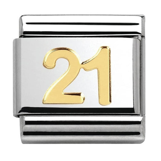 Nomination Classic Gold Number 21 Charm Link 03010936