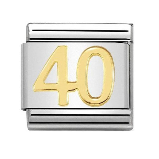 Nomination Classic Gold Number 40 Charm Link 03010941