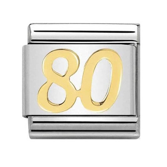 Nomination Classic Gold Number 80 Charm Link 03010939