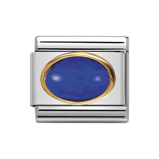 Nomination Classic Gold Oval Sapphire Stone Charm Link 03050408