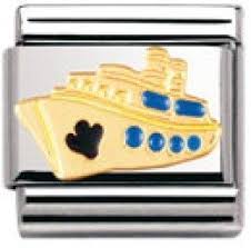 Nomination Classic Gold Cruise Ship Travel Charm Link 03021012