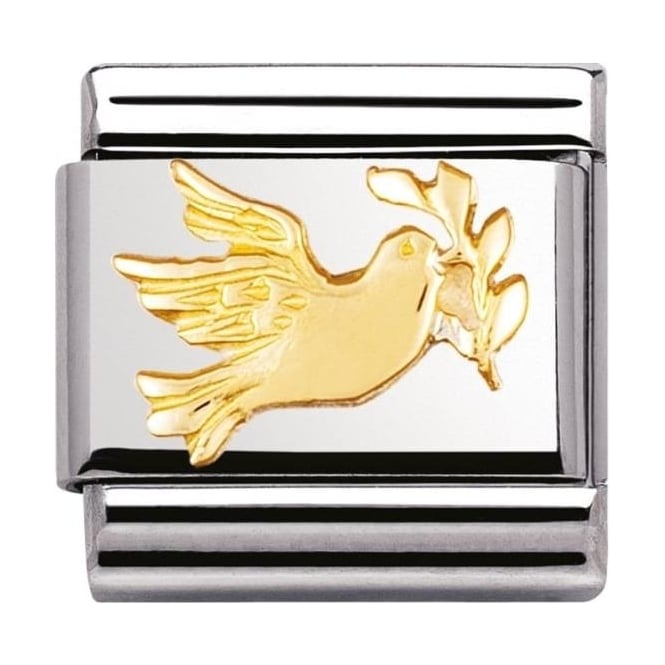 Nomination Gold Spirituality Dove with Olive Charm Link 03012209