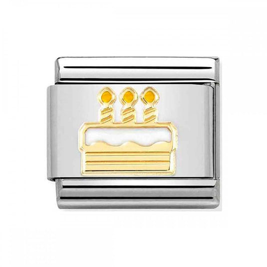 Nomination Classic Gold Birthday Cake Charm Link 03027271