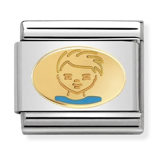 Nomination Classic New Arrival Baby Gold Boy Charm Link 03024236