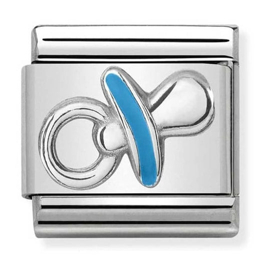 Nomination New Arrival Baby Silver Blue Pacifier Charm Link 33020240