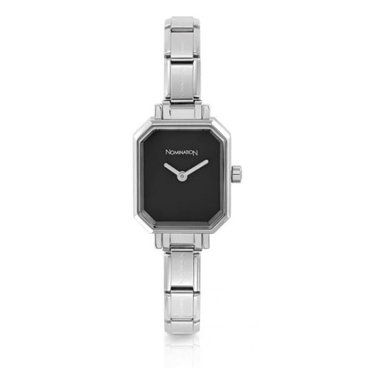 Nomination Classic Paris Watch Bracelet Silver Black Rectangular