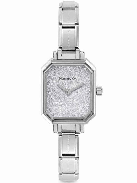 Nomination Classic Paris Watch Bracelet Silver Sparkle Glitter Rectangular