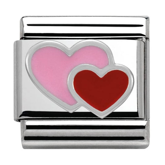 Nomination Classic Pink and Red Heart Charm Link 33020216
