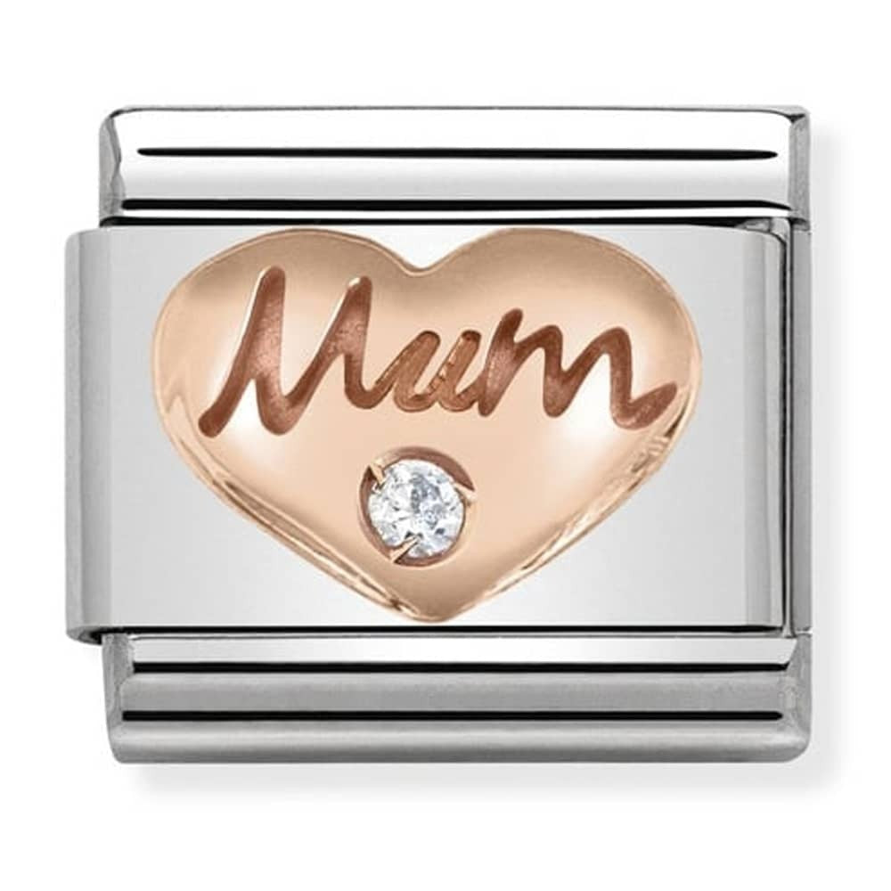 Nomination Charms  Rose Gold Mum CZ Family Charm  43030510