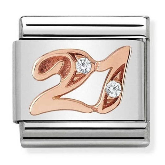 Nomination Classic Rose Gold Number 21 Charm Link 4303121521