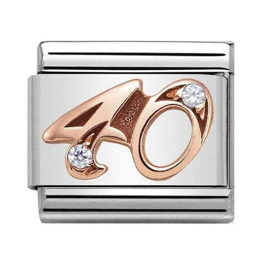 Nomination Classic Rose Gold Number 40 Charm Link 43031540