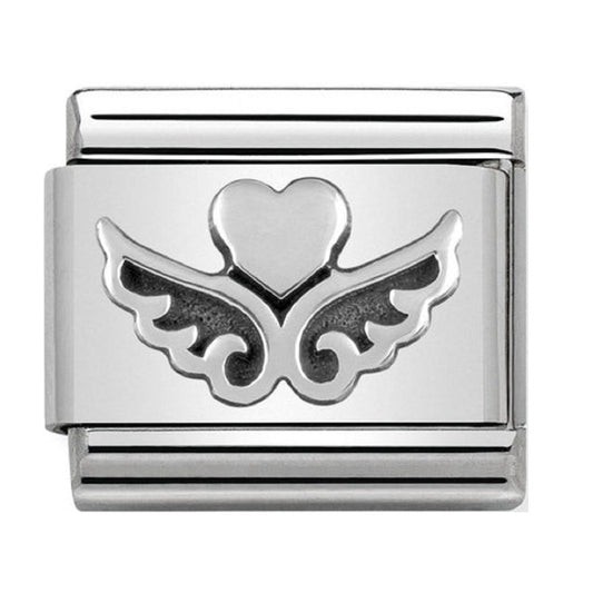 Nomination Classic Silver Angel Heart with Wings Charm Link 33010113