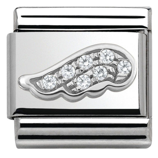 Nomination Classic Silver Angel Wing CZ Charm Link 33030416