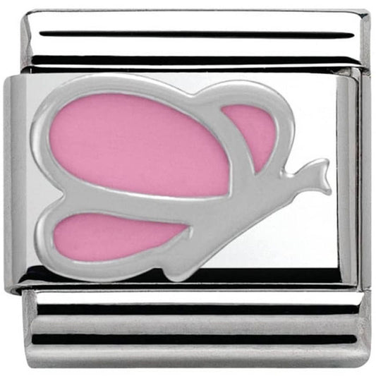Nomination Classic Silver Pink Butterfly Animal Charm Link 33020203