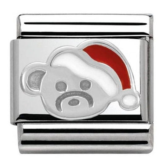 Nomination Classic Silver Bear Santa Hat Xmas Charm Link 33020413