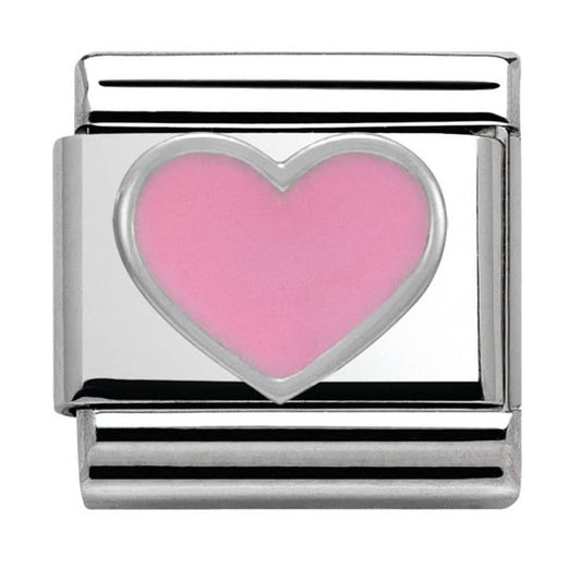 Nomination Classic Silver Pink Heart Love Charm Link 33020218