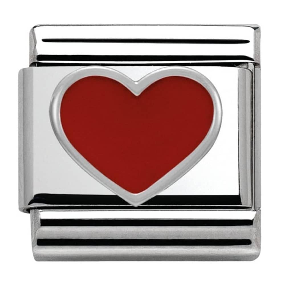 Nomination Classic Silver Red Heart Love Charm Link 33020217