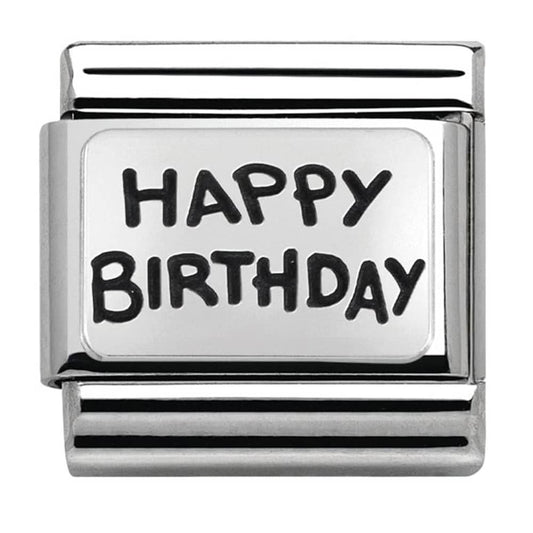 Nomination Classic Silver Happy Birthday Charm Link 33010241