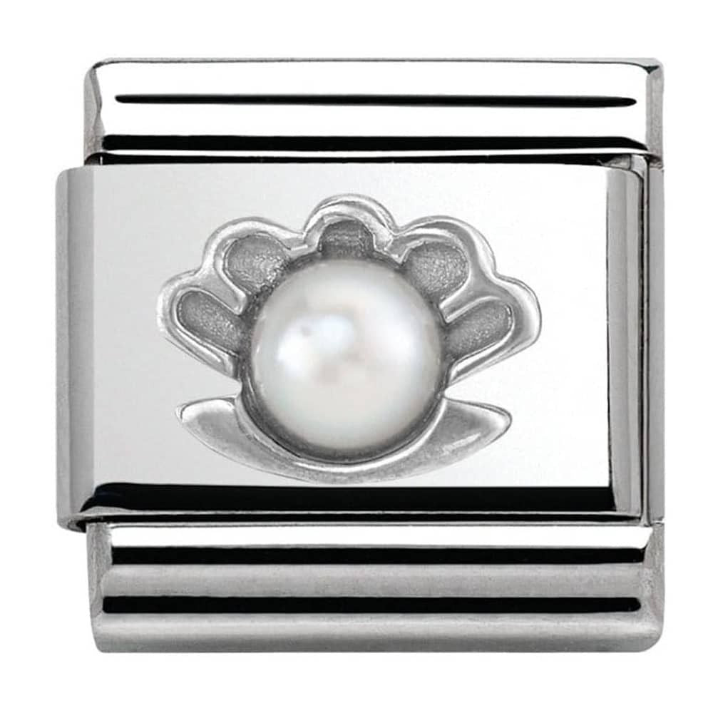 Nomination Classic Silver Oyster with Pearl Charm Link 33050103