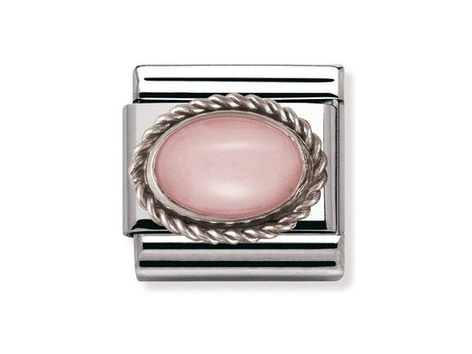 Nomination Classic Silver Pink Opaline Stone Charm Link 33050322