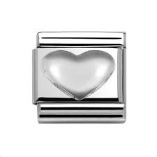 Nomination Classic Silver Raised Heart Charm Link 33010601