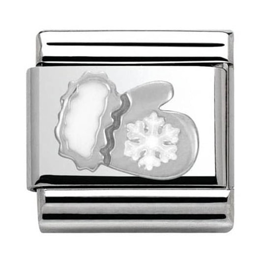 Nomination Classic Silver Snowflake Mitten Xmas Charm 33020401