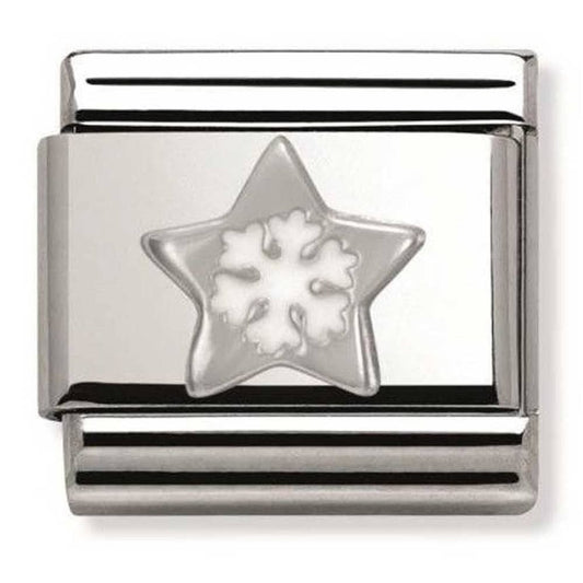 Nomination Classic Silver Snowflake Star Xmas Charm Link 33020401