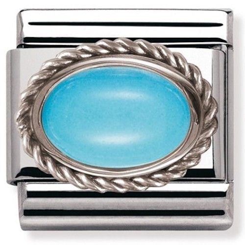 Nomination Classic Silver Turquoise  Stone Charm Link 33050306
