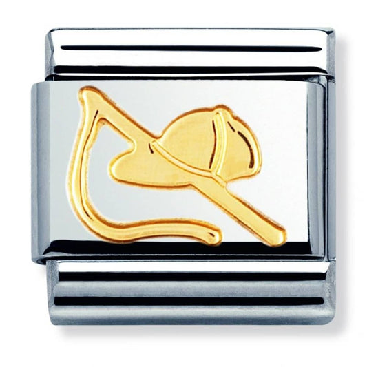Nomination Classic Sport Gold Whip and Hat Equestrian Charm Link