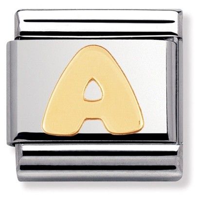 Nomination Gold Initial A Charm Link 03010101