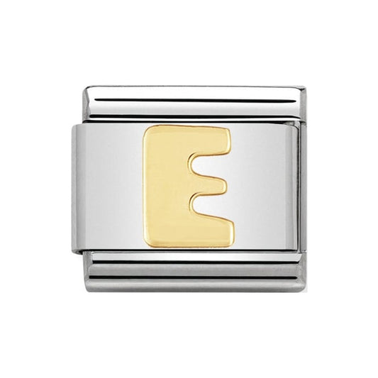 Nomination Gold Initial E Charm Link 03010105