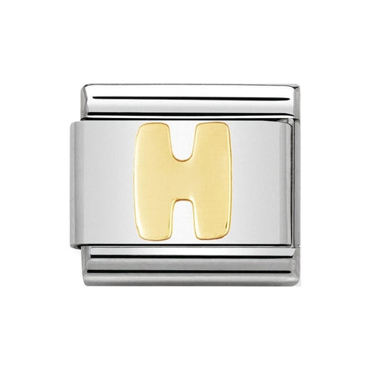 Nomination Gold Initial H Charm Link 03010108