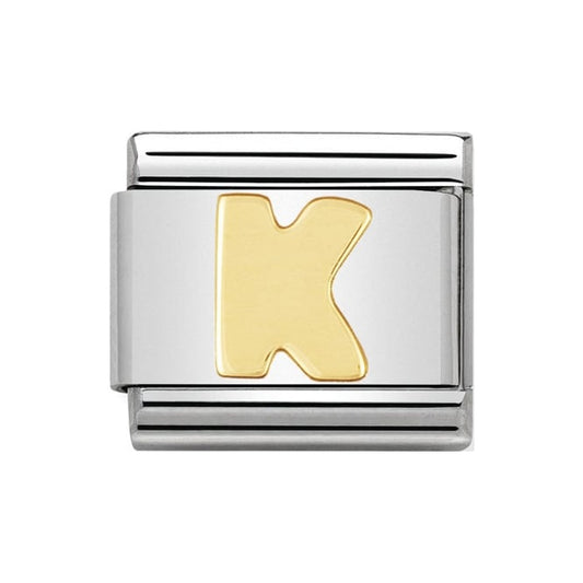 Nomination Gold Initial K Charm Link03010111