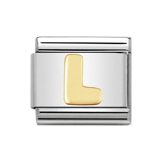 Nomination Gold Initial L Charm Link 03010112