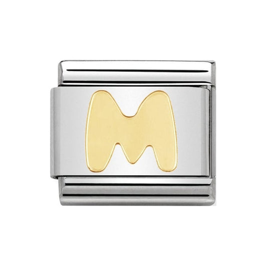 Nomination Gold Initial M Charm Link 03010113