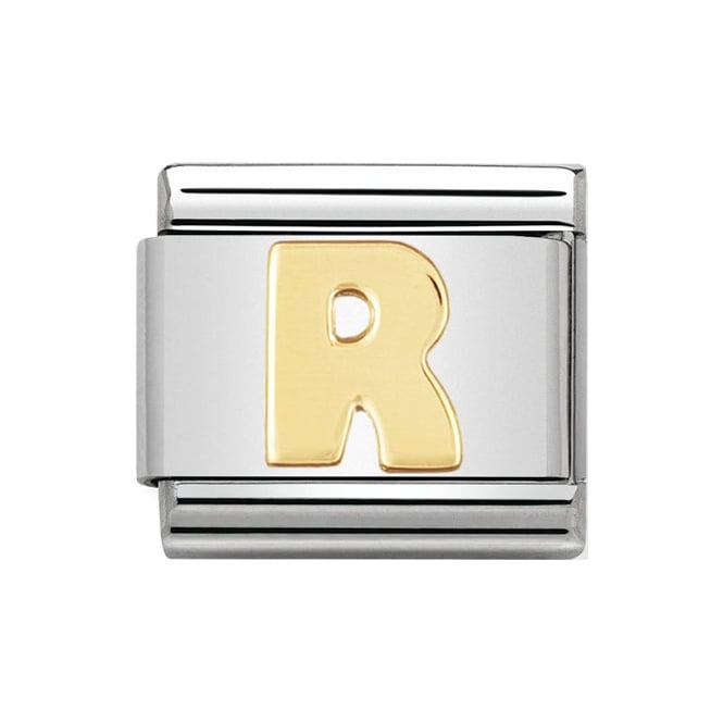 Nomination Gold Initial R Charm Link 03010118