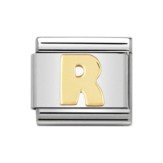 Nomination Gold Initial R Charm Link 03010118