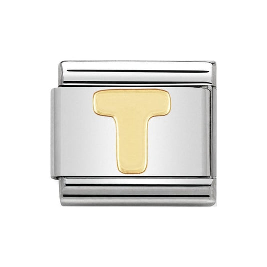Nomination Gold Initial T Charm Link03010120