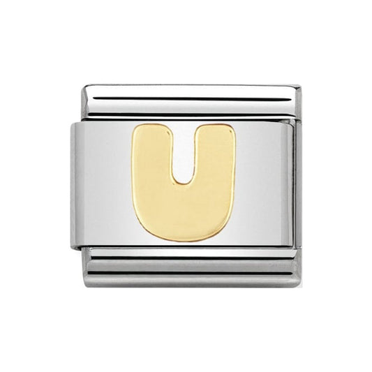 Nomination Gold Initial U Charm Link03010121