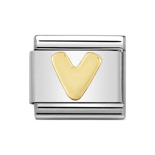 Nomination Gold Initial V Charm Link 03010122