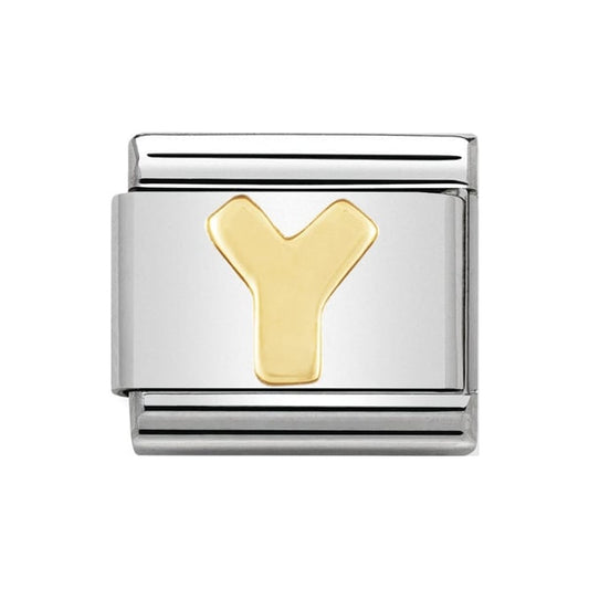 Nomination Gold Initial Y Charm Link 03010125