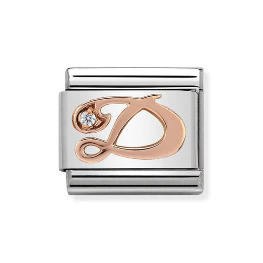 Nomination Rose Gold Initial D Charm Link 43031004