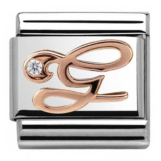 Nomination Rose Gold Initial G Charm Link 43031007