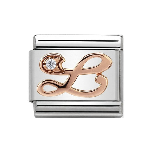 Nomination Rose Gold Initial L Charm Link43031012