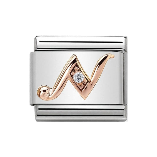 Nomination Rose Gold Initial N Charm Link 43031014