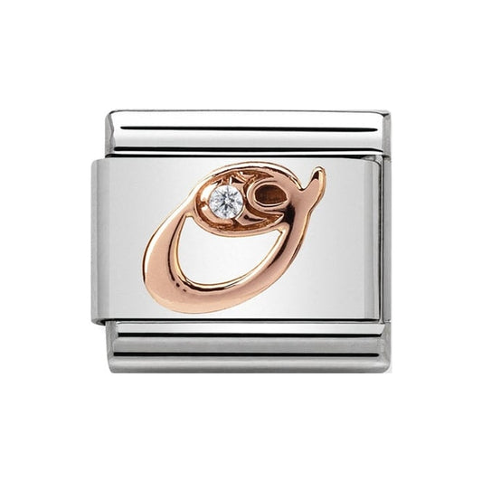 Nomination Rose Gold Initial O Charm Link 43031015