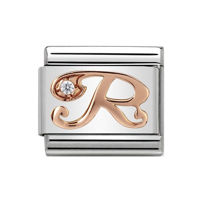 Nomination Rose Gold Initial R Charm Link 43031018