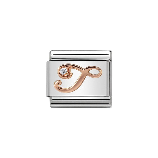 Nomination Rose Gold Initial T Charm Link 43031020