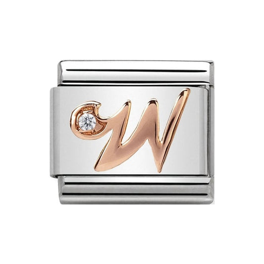 Nomination Rose Gold Initial W Charm Link 43031023