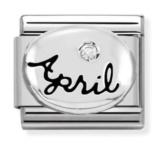 Nomination Silver April Birthstone Charm Link 33050504